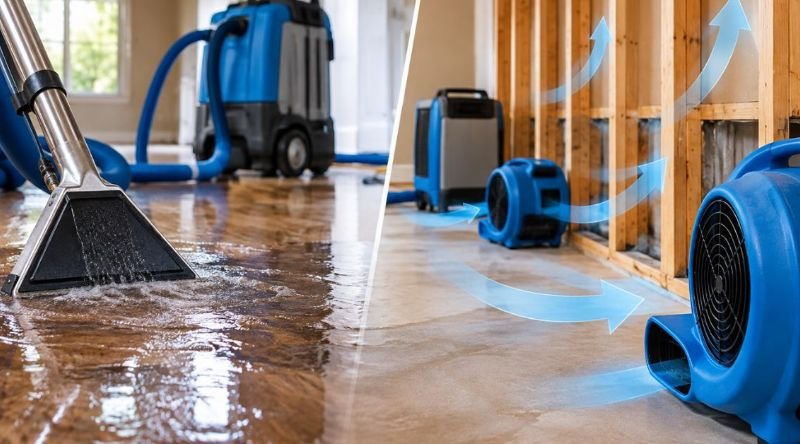 Area rug drying after professional cleaning