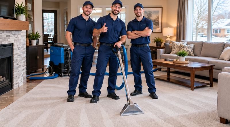 Hot-water extraction carpet cleaning in Fargo, ND